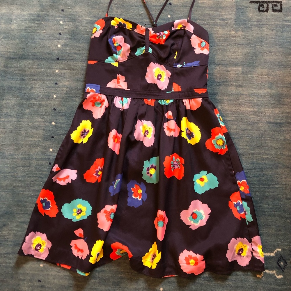 American Eagle Navy Floral babydoll dress